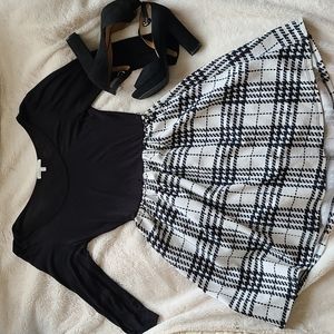 Black and White Patterned Dress